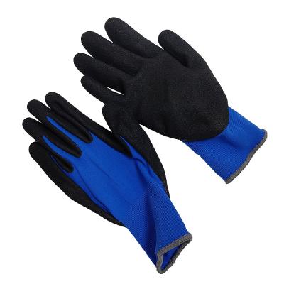 China 18 Needle Nylon Latex Frosted Anti Slip Gloves Thickened Breathable Labor Protection Gloves For Working for sale
