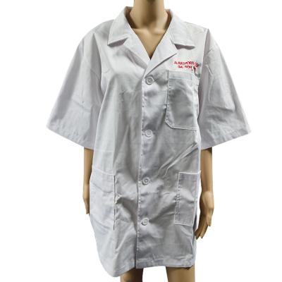 China Dustproof ESD Workwear Spandex Cuff Polyester Lint Free Lab Smock For Cleanroom for sale