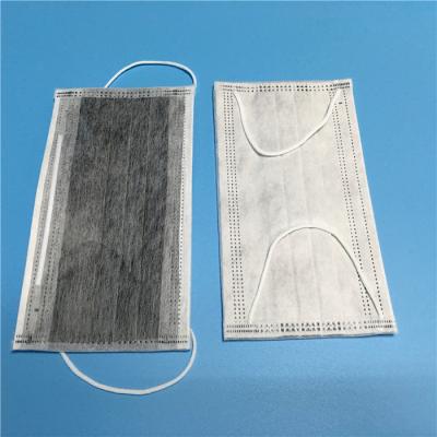 China Latex Free Cleanroom Consumables Non Woven Carbon Face Mask 4 PLY Earloop for sale
