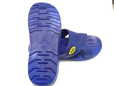 Cina Il tipo trasversale nero blu simbolo di ESD dei materiali della pantofola sicura bianca dello SPU ESD ha impresso in vendita
