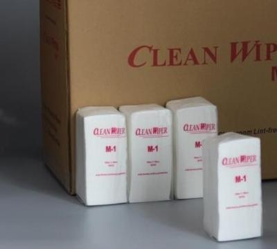 China Quarter Folded Industrial Cleanroom Wiper Non Woven Wipes M-1 Series for sale