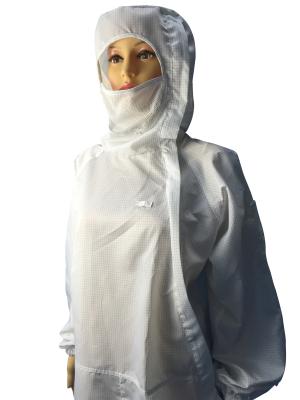 China Biotech/Farmaceutisch ESD Veilig Materialencleanroom ESD Kostuum met Hood And Facemask Te koop