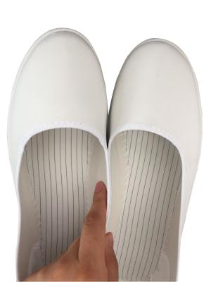 China Cleanroom Anti Static Shoes For Long Sleeve ESD Boots White Leather Upper for sale