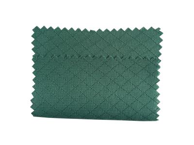 China Dark Green 135 GSM Anti Static Fabric ESD Knitted Polyester 6mm Diamond Pattern for sale