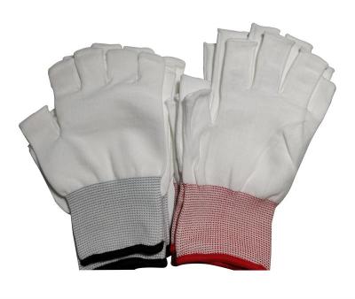 China Half Finger Seamless Polyester Liner Gloves Reusable For Cleanroom for sale