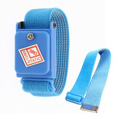 China Knitted Elastic Band Blue Orange Maroon Color Cordless ESD Anti-static Wrist Strap for sale