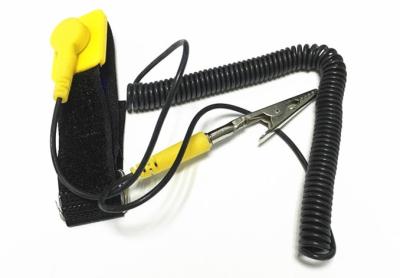 China Velcro ESD Wrist Strap Adjustable Anti Static Band 1 Meg ohm Resistor PU Cord for sale