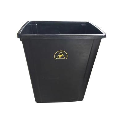 China Lids Style Permanent ESD Trash Cans / Waste Basket Color Black w/ESD Symbol for sale
