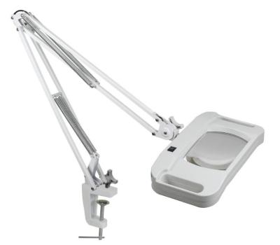China Rectangle Illuminated Magnifying Lamp On Stand Optical Lens 3D 5D ISO / SGS Approve for sale
