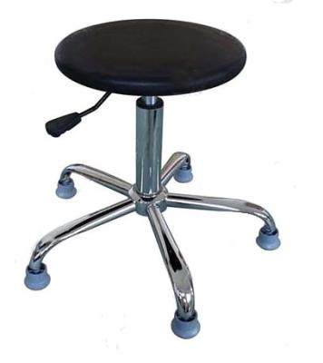 China Polyurethane Round ESD Safe Chairs w/Anti Slip Ring Pattern Color Black for sale