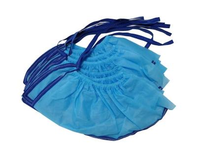 China Blue PP Non Woven Disposable ESD Shoe Cover Conductive Knitted Ribbon for sale