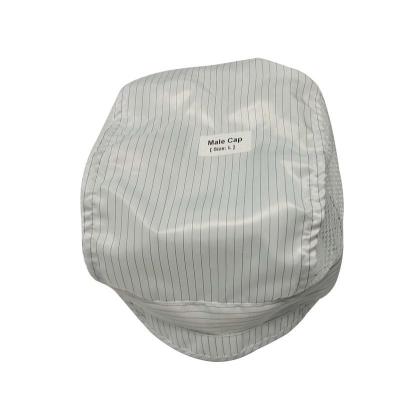 China Durable ESD Safe Male Cap W Mesh Size Adjust W Velcro Dustless Polyester Fabric for sale