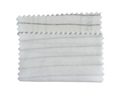 China Dust Free Knitting Polyester ESD Fabric Stripe White In Stock , White Color for sale