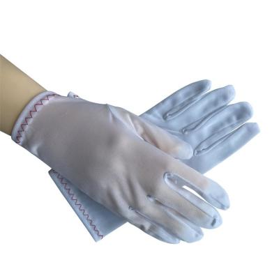 China Cleanroom Inspection Nylon Tricot Gloves Lightweight Dust Free Size M / L for sale