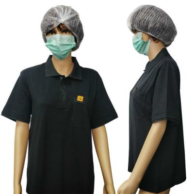 China Unisex Anti Static ESD Polo Shirts For Cleanroom for sale