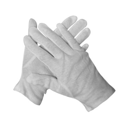 China 100 Percent White Cotton Gloves Highly Stretchable For Dust Free Places for sale