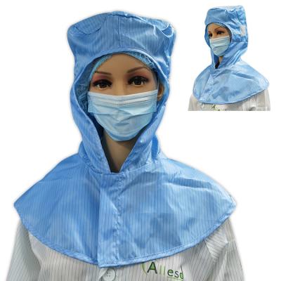 China Breathable ESD Antistatic Shawl Cap For Class 1000 Cleanroom for sale