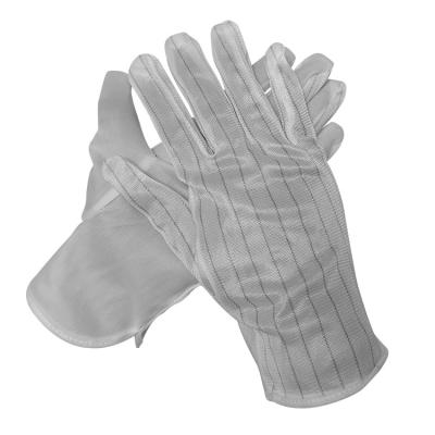 China ESD Antistatic Stripe PU Palm Coated Gloves for Cleanroom for sale