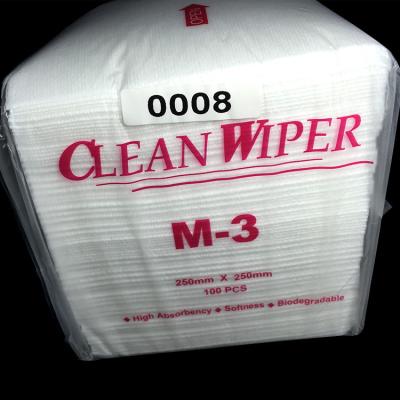 Китай 100% полиэстер убирает комната обтирает счищатель M-3 свободной от чистой комнаты корпии 4-Folded очищая продается