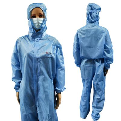 China Washable Reusable 5mm Stripe ESD Clothes For Cleanroom for sale