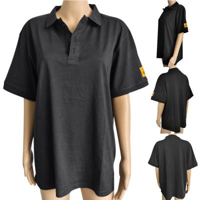 China Unisex antiestático de la ropa segura de Polo Shirt ESD del algodón para el laboratorio del recinto limpio en venta