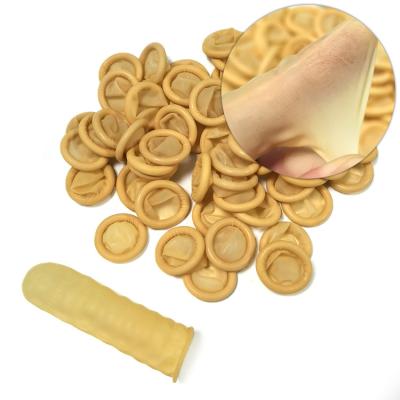 China High Transparency Disposable Latex Finger Cots Dust Free 1000pcs/Bag Yellow for sale