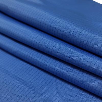 China 4mm Grid Blue Dust Free Washable ESD Antistaic Fabric 65% Polyester 33% Cotton for sale