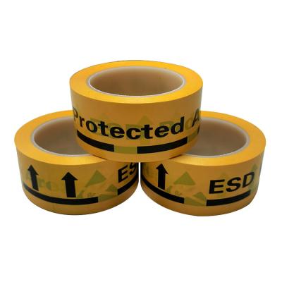China ESD Protected Area Yellow Antistatic PVC Warning Tape Industrial for sale