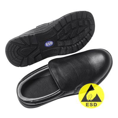 China Industrial Cleanroom Black ESD Safety Shoes Anti Slip Comfortable for sale