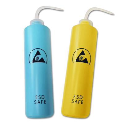 China Cleanroom ESD Wash Bottle 250ml 500ml Blue Yellow Plastic Squeeze Type for sale