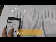 Top Quality PU Coated Stripe Design ESD Antistatic Polyester Gloves for Industrial