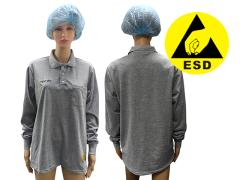 ESD Antistatic Pique Polo Long Sleeve Shirt