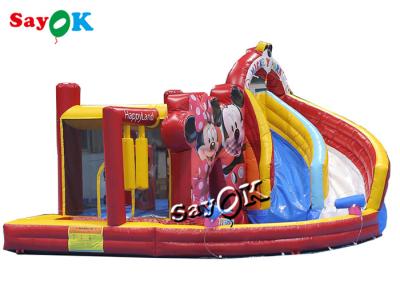 China Cartoon Mouse Theme Inflatable Bounce House Water Slide 4.6x4.3x 3.1m for sale