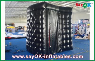China Inflatable Party Decorations PVC Coating Black Inflatable Photo Booth Rental Waterproof Strong Picture Box for sale