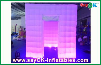 China Advertising Booth Displays Portable Wedding Party Inflatable Photo Booth 2.4m With 1 Door Logo Print Picture Booth for sale