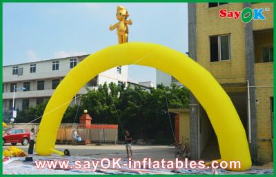 China Inflatable Rainbow Arch Customized Yellow Fire - Proof Finish Line Inflatable Arch For Sports Games for sale