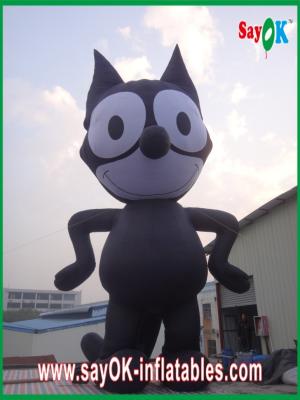 China Blow Up Cartoon Characters Inflatable Black Cat / Strong Oxford Cloth Inflatable Animal Cartoon Height 8m for sale
