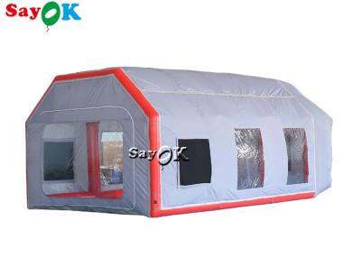 China Inflatable Work Tent Gray Air Tight Inflatable Tent Car Spray Booth Waterproof Anti UV for sale