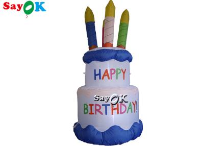 China Tarpaulin Blow Up Birthday Cake Yard Decoration Inflatable Advertising Cake for sale