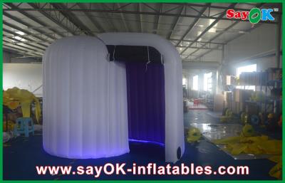 China Inflatable Photo Studio PVC Purple Round Inflatable Photo Booth With Black Covers CE for sale