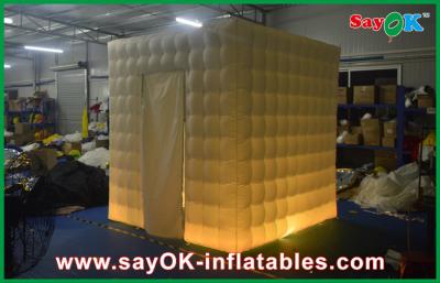China Inflatable Led Photo Booth Portable Square Inflatable Room / Outdoor Inflatables Yellow for sale