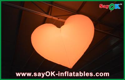 China Naranja/corazón ligero inflable llevado rojo de la ejecución para la decoración de la Navidad en venta
