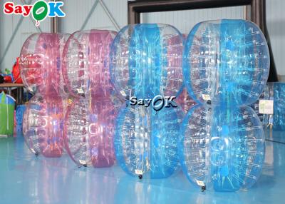 China Inflatable Carnival Games Adult TPU PVC Body Zorb Bumper Ball Set Transparent Blue Pink Inflatable Bubble Soccer for sale