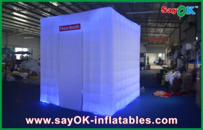 China Photo Booth Led Lights Beautiful Cube Inflatable Photo Booth Logo For Outdoor Clubs for sale