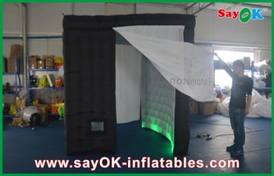 China Inflatable Photo Booth Enclosure 210D Oxford Cloth Lighting Inflatable Photo Booth Black Outside For Party for sale