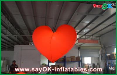 China Indoor Event Red Inflatable LED Light Hanging Heart 2M Decorative with Led for sale