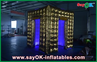 China Inflatable Party Tent Square Gold Sticker Inflatable Photo Booth Kisosk Cabinet Rental for sale