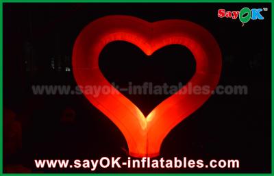 China Nylon Cloth Party Inflatable Light Decoration Red Heart Shape For Event Wedding for sale