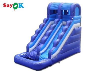 China Amazing Fun Tarpaulin Inflatable Water Slide With Pool Bounce Slide for sale