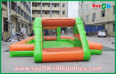 China Giant Inflatable Football Colorful Soccer Goal Inflatable Obstacle Course Inflatable Soap Football Field for sale